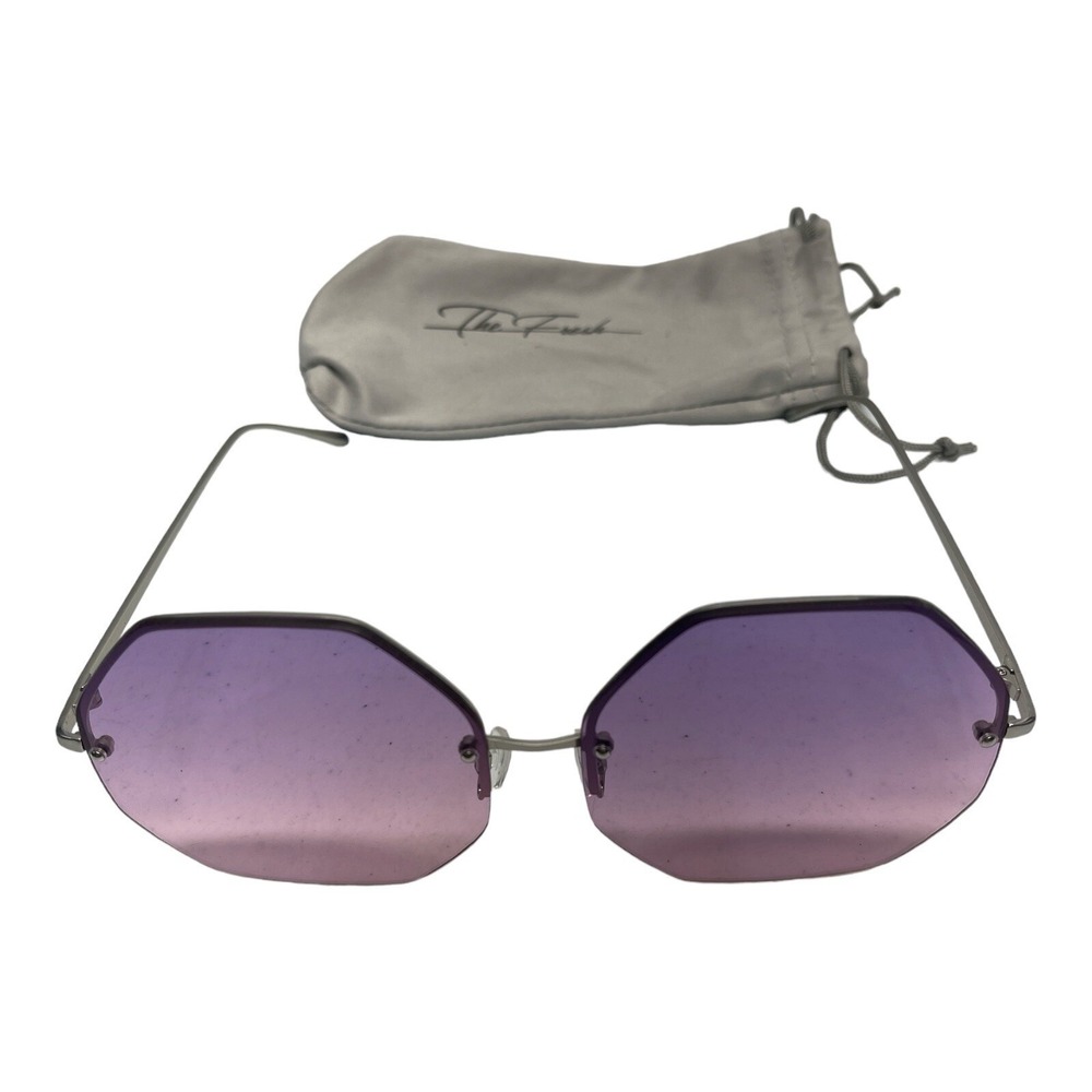 Women Stylish‎ Glasses Pink Lens Large Octagon Lens